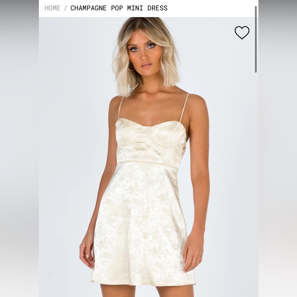Princess Polly champagne pop mini bustier dress NWT